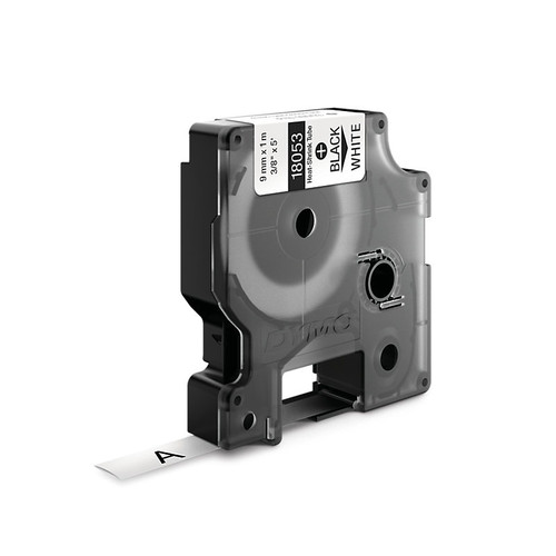 Dymo Heat Shrink Tube Black on White 9mm