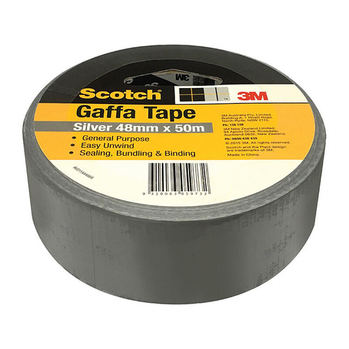 Scotch Gaffa Tape 933 48mmx50M Silver Box of 24