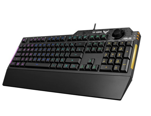 ASUS RA04 TUF GAMING K1 RGB Keyboard, Volume Knob, 19 Key Rollover, Spill Resistance, Programmable Keys