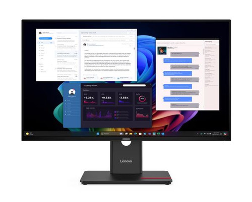 Lenovo ThinkVision T27UD-40 27' UHD IPS Monitor 3840 x 2160 4K 4ms 16:9 Anti-Glare HAS Tilt Swivel Pivot PD 100W USB-C Hub LAN DP HDMI VESA 3yr