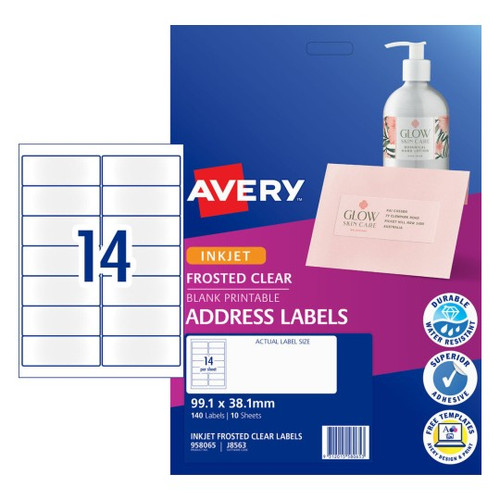 Avery Inkjet J8563 14UP Pack of 10 Box of 5