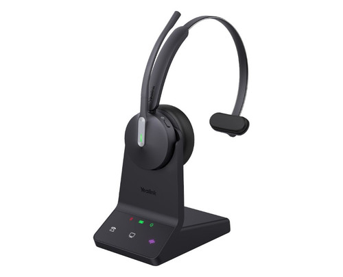 Yealink WH64 Mono Teams DECT Wireless Headset, DECT & Bluetooth Hybrid Wireless Technology, 3-Mic Noise Cancellation, Charging Stands , Teams