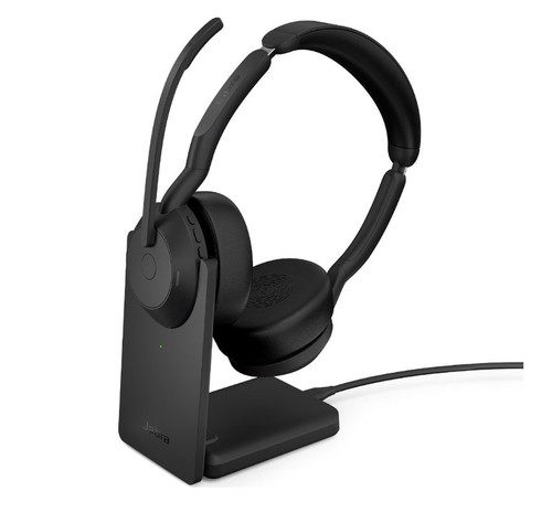 Jabra  Evolve2 55, USB C, UC, Stereo, Stand, Active Noise Cancellation (ANC), Bluetooth 5.2 Dongle,
