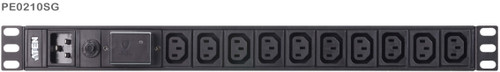 Aten 10-Port 15A Power Distrubition Unit - Basic PDU, 1U Rack Mount Design, 10x C13 AC Outputs, Overload protection (PE0210SG)