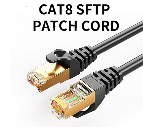 8Ware CAT8 Cable 0.5m (50cm) - Grey Color L RJ45 Ethernet Network LAN UTP Patch Cord Snagless