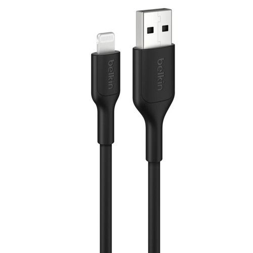 Belkin BoostCharge Lightning to USB-A Cable (3M) - Black (CAA019FQ3MBK), 2.4A/15W, 480MBPS, 300K+ Bends, Apple iPhone, MFI-Certified, 2 Years Warranty