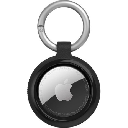OtterBox Apple AirTag Sleek Case - Black (77-86958), Guards against bumps and dings, Attaches with a durable carabiner, Sleek design, Synthetic