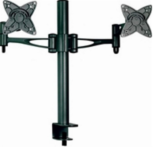 Astrotek Dual Monitor Arm Desk Mount Height Adjustable Stand for 2x LCD Display 23.8' 24' 27' 8kg 30° Tilt 180° Swivel 360° Pivot VESA 75x75 100x100 - Black