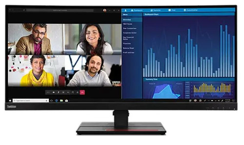 Lenovo ThinkVision P34W-20 34' 60Hz QHD IPS Monitor 3440 x 1440 21:09 4ms Height Adjustable Tilt Swivel HDMI DP Ethernet USB Speakers VESA 3yr wty