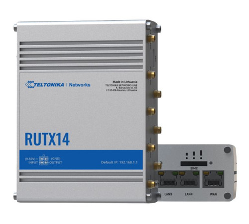 Teltonika RUTX14 - Instant LTE Failover | Reliable and Secure CAT12 4G LTE Router/Firewall with Dual Band WiFi 802.11ac, GNSS/GPS and Bluet