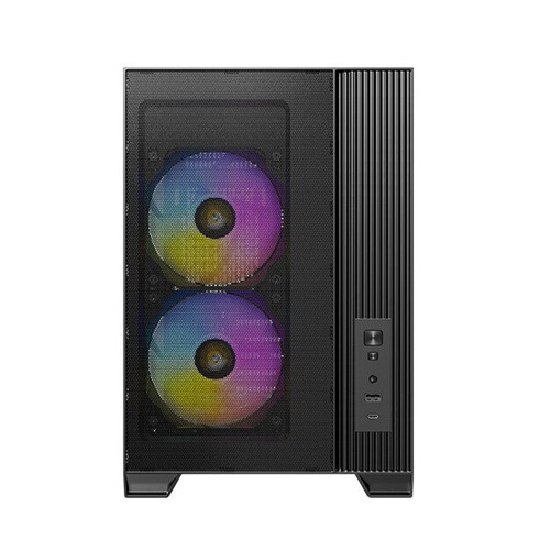 Antec Flux M MicroATX/ITX, TG side, 5 slots, 2x3.5',2x2.5', 6x120mm fans incl ARGB, 360mm rad, GPU≤405mm, CPU≤175mm, USB-C. Compact MicroATX Case