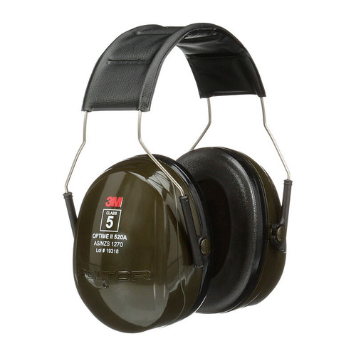 3M  PELTOR  Optime  II Headband Format Earmuff H520A, Green, Class 5SLC80 32dB, 10 ea/Case