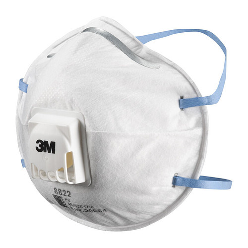 3M Particulate Respirator 8822, P2, Valved, 10/Box, 24 Boxes/Case