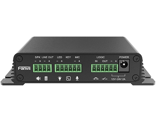 Fanvil PA2s Video Intercom & Paging Gateway, Emergency call button interface, active call, NVR video recording, standard RJ45 interface
