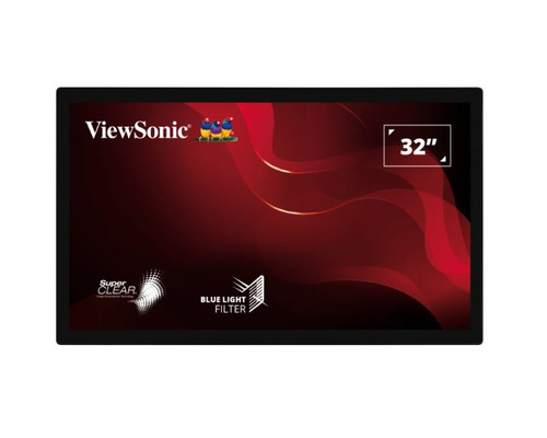 ViewSonic 32' 1080p Open Frame 10-Point PCAP Touch Monitor, 24/7 Operation and HDMI, DisplayPort and RS232, Kiosk, Factory, IP54 Front waterPF