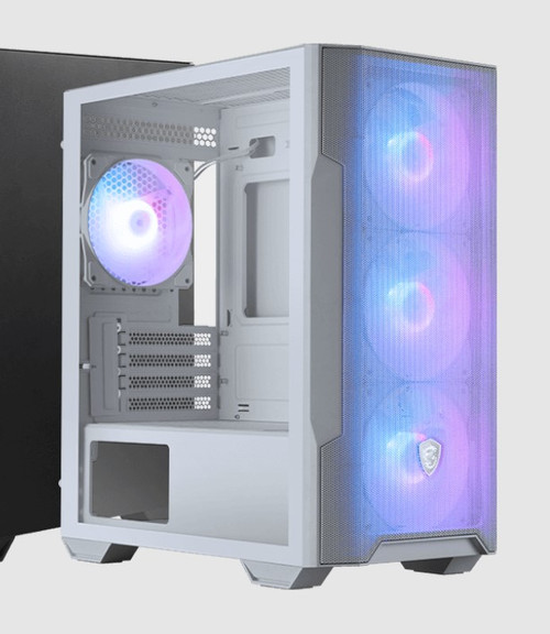 MSI MAG PANO 110R PZ  WHITE Micro ATX Case, 2 x USB 5Gbps , 1x USB C 20Gbps, 1 x Audio-Out / Mic,, 3x 2.5', 2x 3.5', Micro ATX / Mini ITX(NEW)