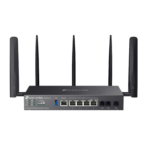 TP-Link DR3650v-4G Omada 4G+ Cat6 AX3000 Wi-Fi 6 Gigabit Desktop DSL Gateway, 574Mbps@2.4GHz + 2402Mbps@5GHz(HE160), VDSL2 350 350/60, VoIP