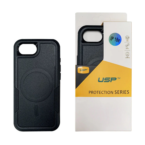 USP Apple iPhone 16e Armor Light Case with MagSafe Black - Two Tough Layers, No Slip Grippy Edges, DropProof, Slim, Seek, Pocket FIt