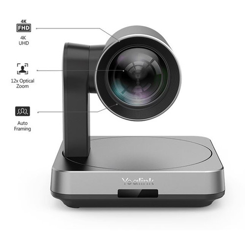 Yealink UVC84 Video Conference Camera for Medium and Large Room, True 4K Ultra HD Video, 12x optical and 3x digital zoom, 80ÃÂÃÂ° field of view
