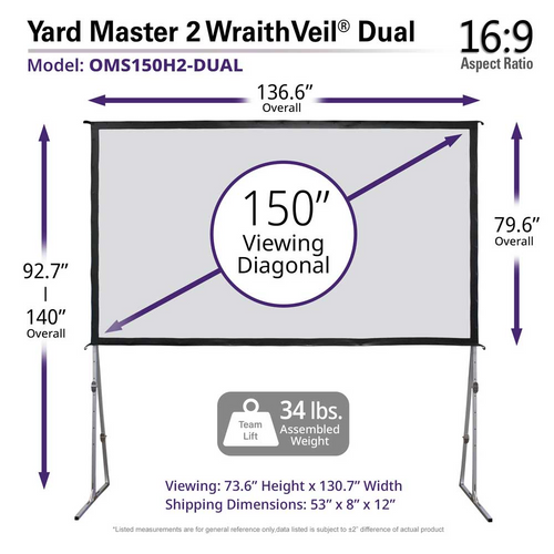 150 169 OUTDOOR SCREEN WITH BOTH REAR AND FRONT PROJECTION