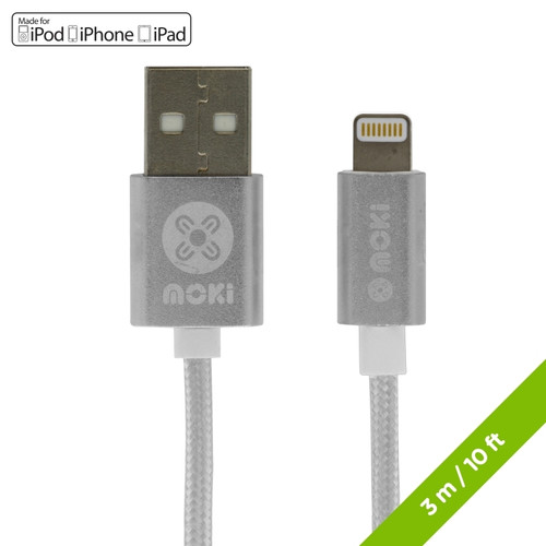 Moki Lightning Cable 3M Silver Moki Lightning Cable 3M Silver