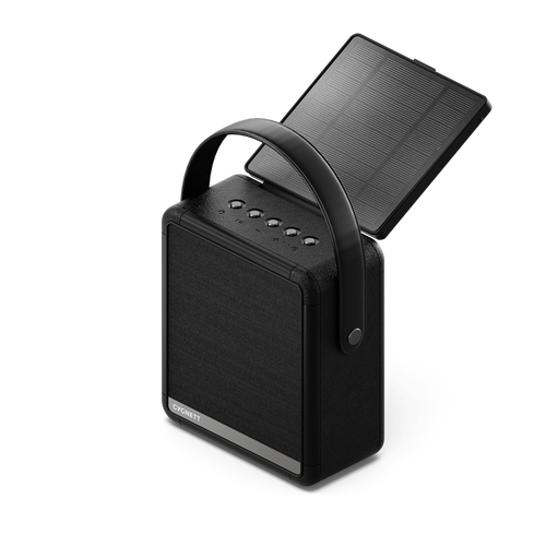 Cygnett FreePlay Solar Chargingr Wireless Speaker & 8K Power Bank - Black(CY4968SOSPE),Dust & Water Resistant,Dual Speaker,10 Meter, 2 Years Warranty