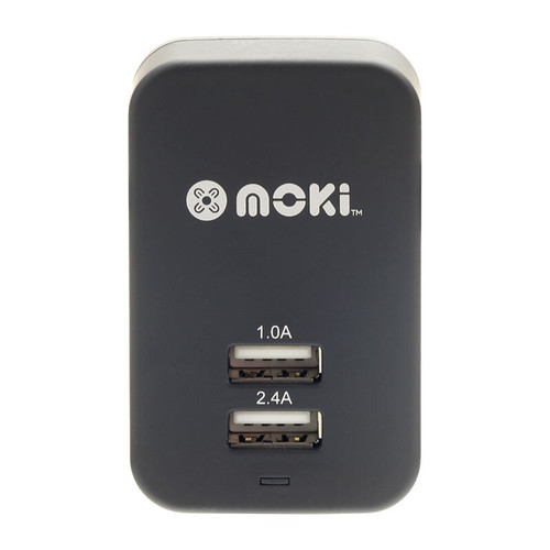 Moki Dual USB Wall Charger Black Moki Dual USB Wall Charger Black