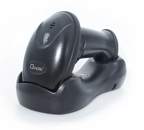 Oxhorn Wireless 2.4G Bluetooth 5.0 2D Barcode Scanner Commercial Grade USB Fast reliable Plug&Play 5V 1A  Sensor Pixel rechargeable battery Black