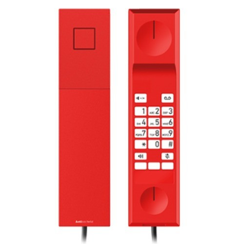 Snom E303A, Analogue Emergency Phone, traffic‑red casing and antibacterial housing, Hearing Aid Compatible,