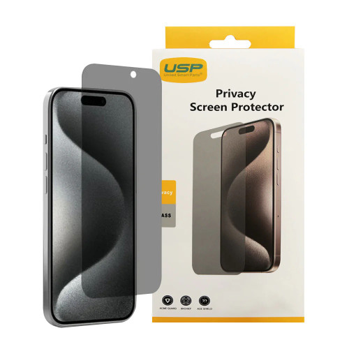 USP Apple iPhone 16 Plus / iPhone 15 Pro Max / iPhone 15 Plus (6.7') Privacy Screen Protector - Privacy Protection, Scratch Resistant,3 Years Warranty