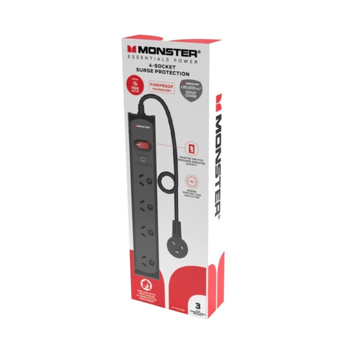 Monster 4-Port Surge Black
