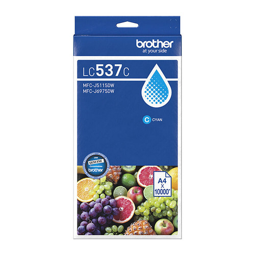 Brother LC-537 Cyan Ink Cartridge - 10,000 pages