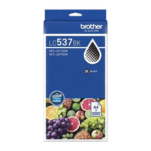 Brother LC-537 Black Ink Cartridge - 12,000 pages