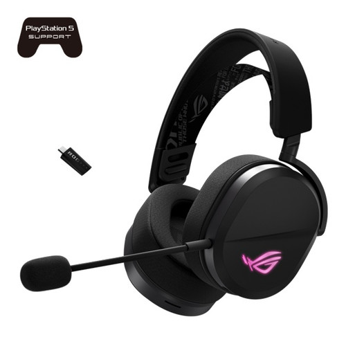 ASUS ROG Pelta Gaming Headset Black, Tri-Mode (2.4GHz/BT/USB-C), 50mm Titanium Drivers, 32Ω, 20Hz-20kHz, 10mm Mic, 70H Battery, 309g, RGB
