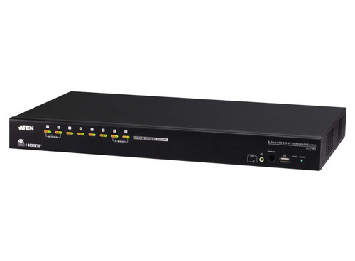 Aten 8-Port USB2.0 4K HDMI KVM Switch, Supports up to 4K DCI (4096 x 2160 @ 60Hz) and built-in 2-port USB 2.0 hub, Supports 3-level cascading