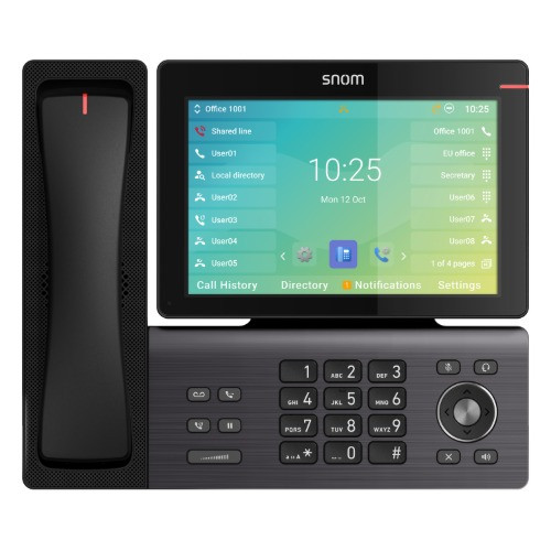 SNOM D895M IP Phone, 8' High-Resolution Touchscreen Display, Microsoft Teams Certified, Integrated DECT Handset, Bluetooth 5.0 & Dual-Band Wi‑Fi