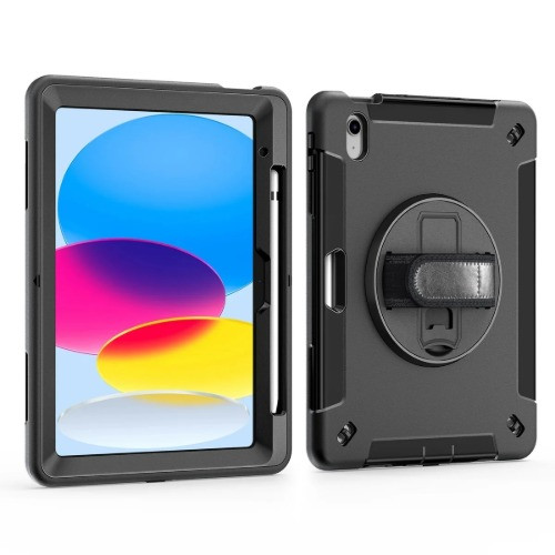 USP Rugged Samsung Galaxy Tab A7 (10.4') Case Black - Built-in-Kickstand, Hand & Shoulder Strap, DropProof,Pen Holder, 5 Years Warranty