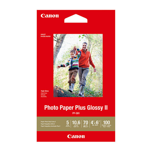 Canon Photo Paper Plus Glossy II 6" x 4" 100 Sheets 265gsm Canon Photo Paper Plus Glossy II 6" x 4" 100 Sheets 265gsm