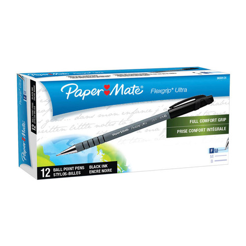 Paper Mate Flex Grip BP 0.8mm Black Box 12 Paper Mate Flex Grip BP 0.8mm Black Box 12