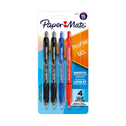 Paper Mate Profile Gel 0.7mm Ast Pack of 4 Box 6 Paper Mate Profile Gel 0.7mm Ast Pack of 4 Box 6