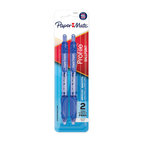 Paper Mate Profile RT 1.0 BP Blu Pack of 2 Box 6 Paper Mate Profile RT 1.0 BP Blu Pack of 2 Box 6