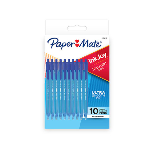 Paper Mate InkJoy 100RT BP Blue Pack of 10R Box 12 Paper Mate InkJoy 100RT BP Blue Pack of 10R Box 12