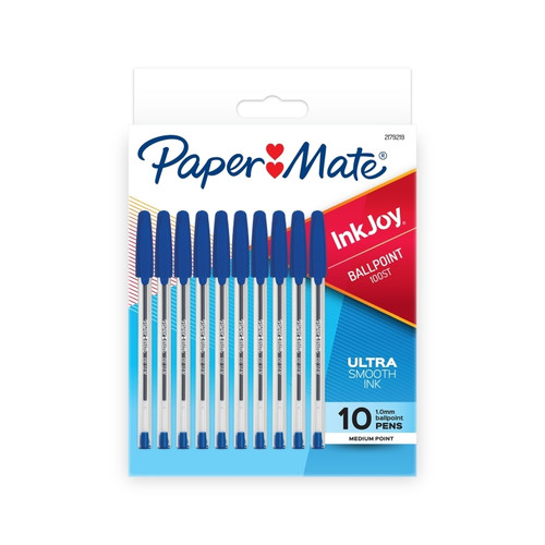Paper Mate InkJoy 100ST BP Blue Pack of 10R Box 12 Paper Mate InkJoy 100ST BP Blue Pack of 10R Box 12