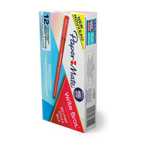 Paper Mate Write Bros 1.0mm BP Red Pack of 12 Paper Mate Write Bros 1.0mm BP Red Pack of 12