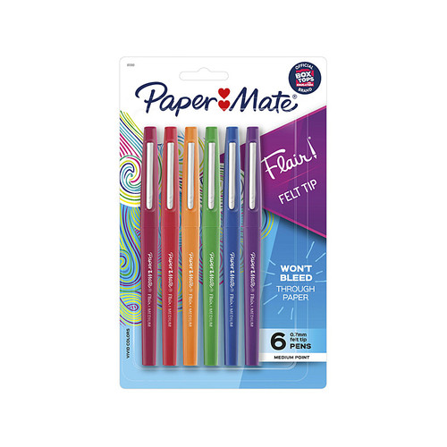 Paper Mate Flair Felt Tip Pastel Pack of 6 Box 6 Paper Mate Flair Felt Tip Pastel Pack of 6 Box 6
