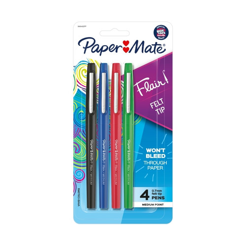 Paper Mate Flair Felt Tip Assortedt Pack of 4 Box 6 Paper Mate Flair Felt Tip Assortedt Pack of 4 Box 6