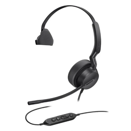 Yealink UH42 Mono CA, USB wired headset, AI-powered noise cancellation, compatibility with both USB-C and USB-A devices