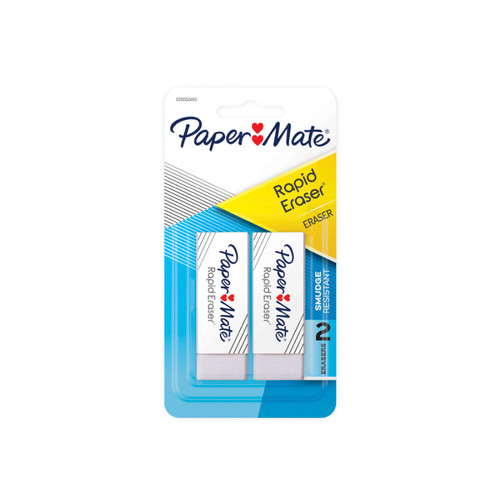 Paper Mate Rapid Erase Eraser Pack of 2 Box 12 Paper Mate Rapid Erase Eraser Pack of 2 Box 12