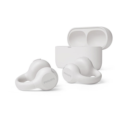 Philip wireless earbuds with clip-on open design - White