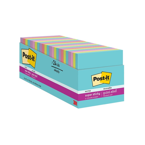 Post-It Super Sticky Notes 654-24Super StickyMIA Cabinet Pack 76X76 Supernova Neon Pk24 feature 2x the sticking power. Sourced from certified, renewable and responsibly managed forests and recyclable. 24Pads/Pack, 70 Sheets/Pad. Post-It Super Sticky Notes 654-24Super StickyMIA Cabinet Pack 76X76 Supernova Neon Pk24 feature 2x the sticking power. Sourced from certified, renewable and responsibly managed forests and recyclable. 24Pads/Pack, 70 Sheets/Pad.